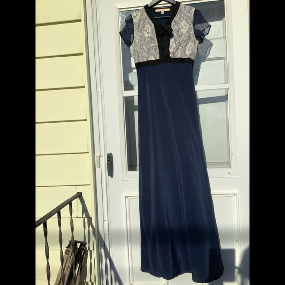 VESSEL By timo Maxi Dress w/ black Cap Sleeves - Picture 1 of 7
